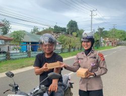 Takjil dan Tips Aman Berkendara Jadi Inovasi Ditlantas Polda Sulbar Meriahkan Ramadhan